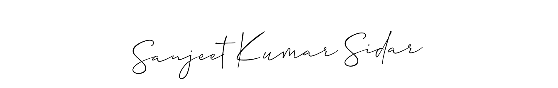 Make a beautiful signature design for name Sanjeet Kumar Sidar. With this signature (Allison_Script) style, you can create a handwritten signature for free. Sanjeet Kumar Sidar signature style 2 images and pictures png