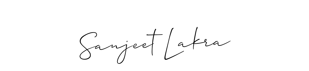 You should practise on your own different ways (Allison_Script) to write your name (Sanjeet Lakra) in signature. don't let someone else do it for you. Sanjeet Lakra signature style 2 images and pictures png