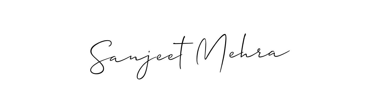 Make a beautiful signature design for name Sanjeet Mehra. With this signature (Allison_Script) style, you can create a handwritten signature for free. Sanjeet Mehra signature style 2 images and pictures png