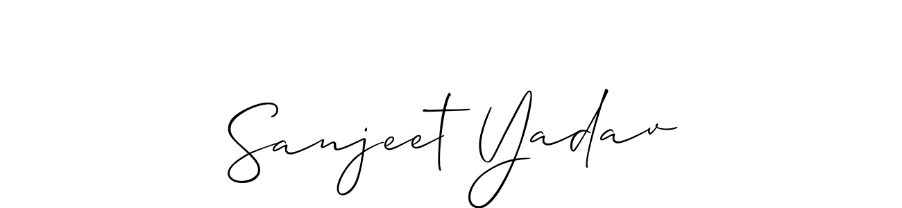 The best way (Allison_Script) to make a short signature is to pick only two or three words in your name. The name Sanjeet Yadav include a total of six letters. For converting this name. Sanjeet Yadav signature style 2 images and pictures png