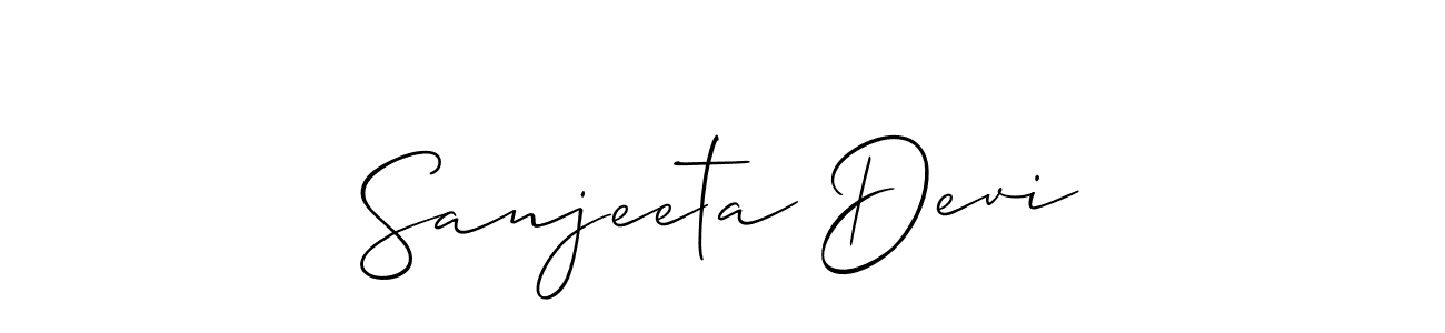 Sanjeeta Devi stylish signature style. Best Handwritten Sign (Allison_Script) for my name. Handwritten Signature Collection Ideas for my name Sanjeeta Devi. Sanjeeta Devi signature style 2 images and pictures png
