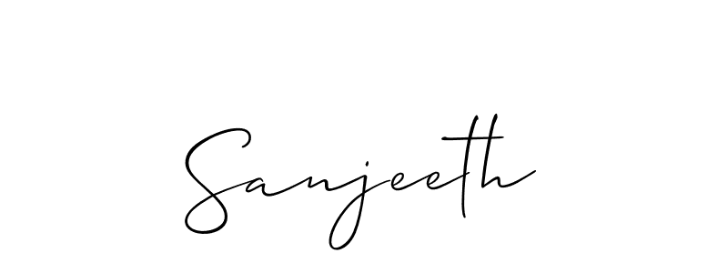 How to make Sanjeeth name signature. Use Allison_Script style for creating short signs online. This is the latest handwritten sign. Sanjeeth signature style 2 images and pictures png