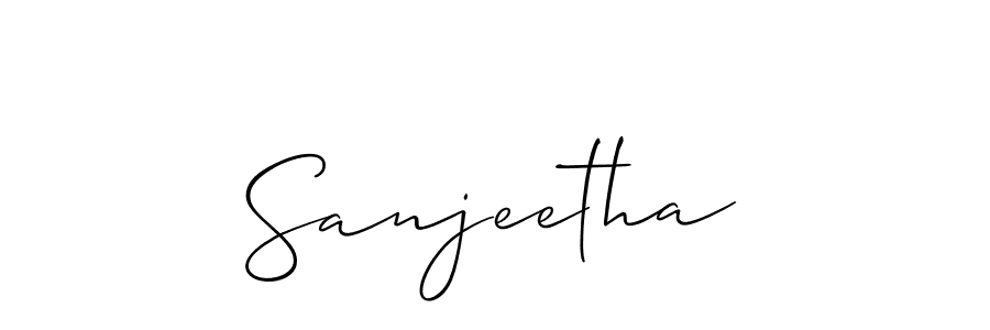 The best way (Allison_Script) to make a short signature is to pick only two or three words in your name. The name Sanjeetha include a total of six letters. For converting this name. Sanjeetha signature style 2 images and pictures png