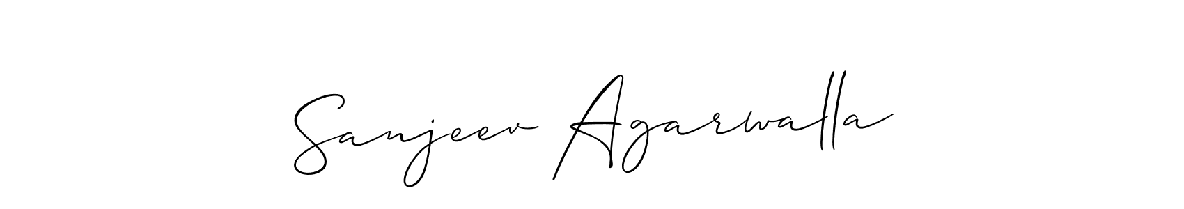 How to make Sanjeev Agarwalla name signature. Use Allison_Script style for creating short signs online. This is the latest handwritten sign. Sanjeev Agarwalla signature style 2 images and pictures png
