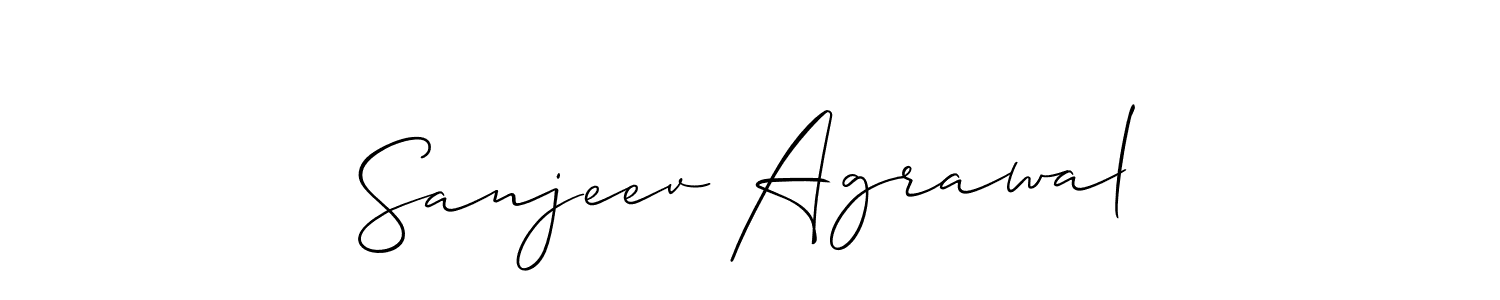 Allison_Script is a professional signature style that is perfect for those who want to add a touch of class to their signature. It is also a great choice for those who want to make their signature more unique. Get Sanjeev Agrawal name to fancy signature for free. Sanjeev Agrawal signature style 2 images and pictures png