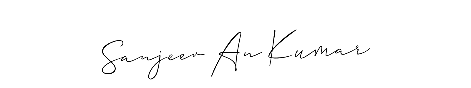 The best way (Allison_Script) to make a short signature is to pick only two or three words in your name. The name Sanjeev An Kumar include a total of six letters. For converting this name. Sanjeev An Kumar signature style 2 images and pictures png