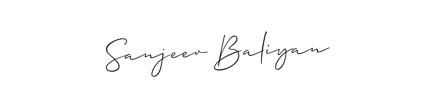 Make a short Sanjeev Baliyan signature style. Manage your documents anywhere anytime using Allison_Script. Create and add eSignatures, submit forms, share and send files easily. Sanjeev Baliyan signature style 2 images and pictures png