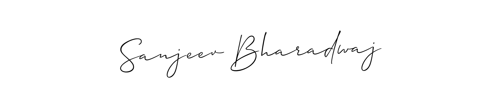 You should practise on your own different ways (Allison_Script) to write your name (Sanjeev Bharadwaj) in signature. don't let someone else do it for you. Sanjeev Bharadwaj signature style 2 images and pictures png