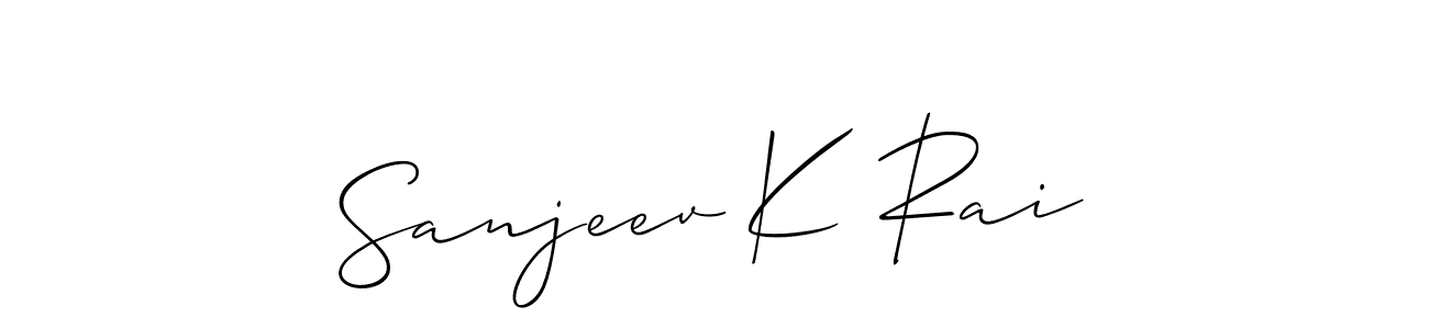 This is the best signature style for the Sanjeev K Rai name. Also you like these signature font (Allison_Script). Mix name signature. Sanjeev K Rai signature style 2 images and pictures png