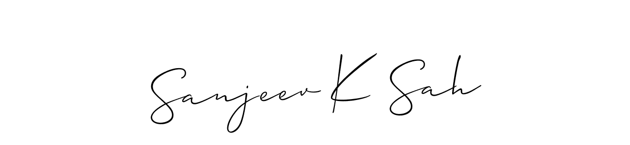 Allison_Script is a professional signature style that is perfect for those who want to add a touch of class to their signature. It is also a great choice for those who want to make their signature more unique. Get Sanjeev K Sah name to fancy signature for free. Sanjeev K Sah signature style 2 images and pictures png
