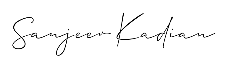 Stand out with a creative autograph for Sanjeev Kadian. The Allison_Script styling blends modern aesthetics with classic signature flourishes. Sanjeev Kadian signature style 2 images and pictures png