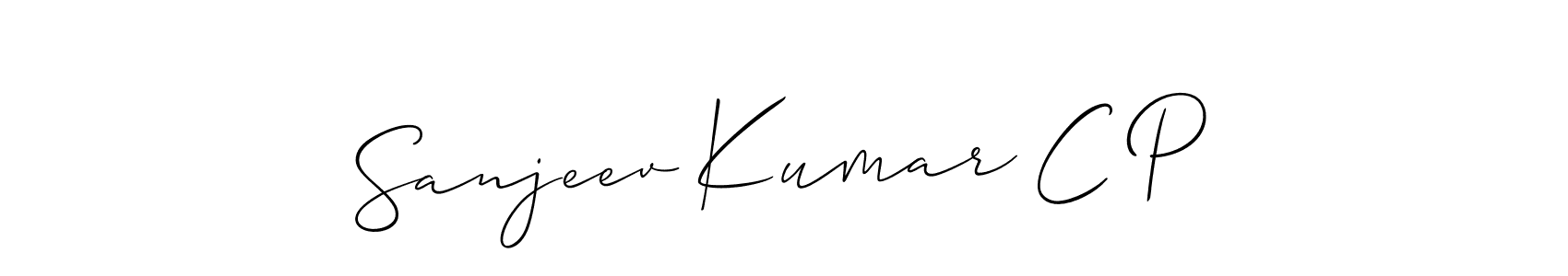 Use a signature maker to create a handwritten signature online. With this signature software, you can design (Allison_Script) your own signature for name Sanjeev Kumar C P. Sanjeev Kumar C P signature style 2 images and pictures png