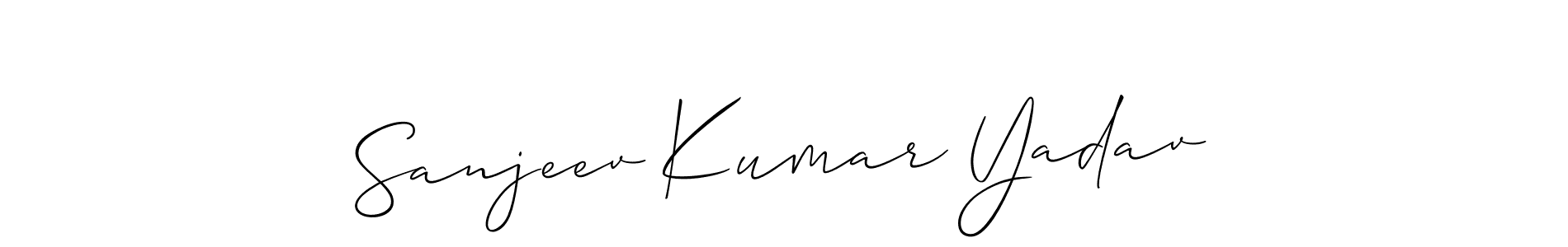 You should practise on your own different ways (Allison_Script) to write your name (Sanjeev Kumar Yadav) in signature. don't let someone else do it for you. Sanjeev Kumar Yadav signature style 2 images and pictures png
