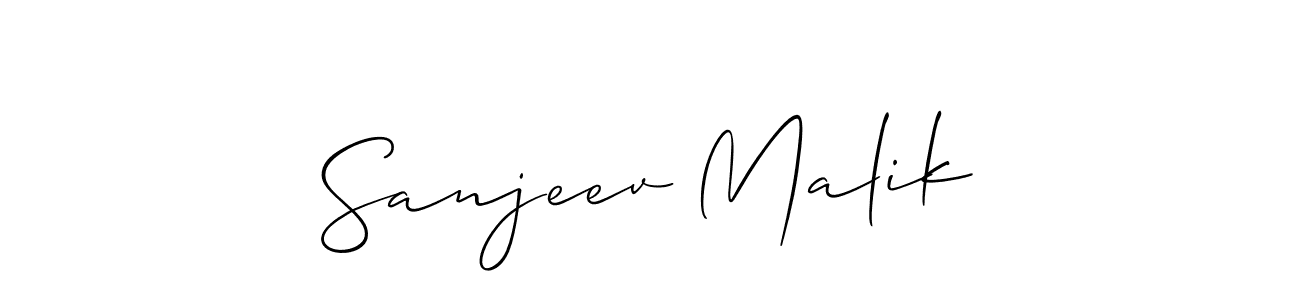 How to make Sanjeev Malik name signature. Use Allison_Script style for creating short signs online. This is the latest handwritten sign. Sanjeev Malik signature style 2 images and pictures png