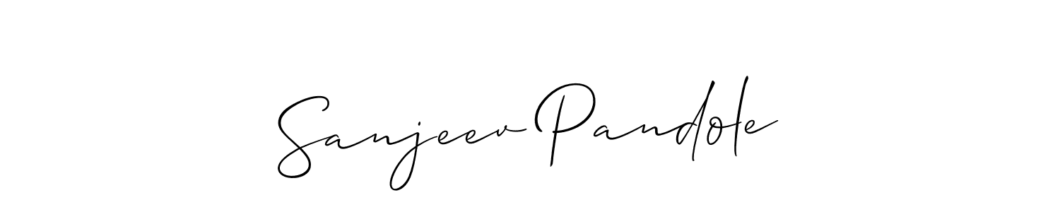 This is the best signature style for the Sanjeev Pandole name. Also you like these signature font (Allison_Script). Mix name signature. Sanjeev Pandole signature style 2 images and pictures png
