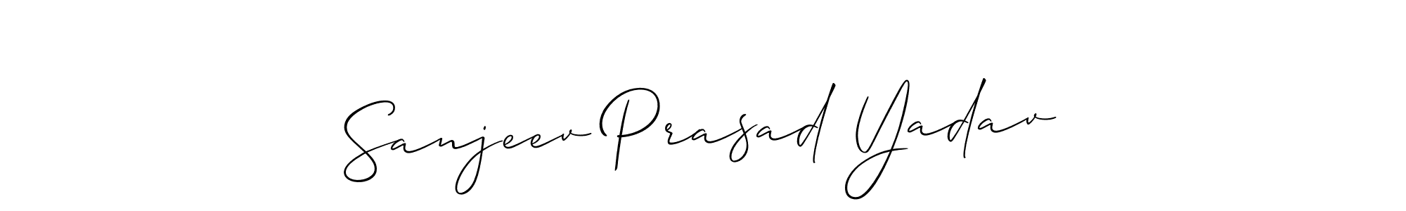 Make a beautiful signature design for name Sanjeev Prasad Yadav. With this signature (Allison_Script) style, you can create a handwritten signature for free. Sanjeev Prasad Yadav signature style 2 images and pictures png