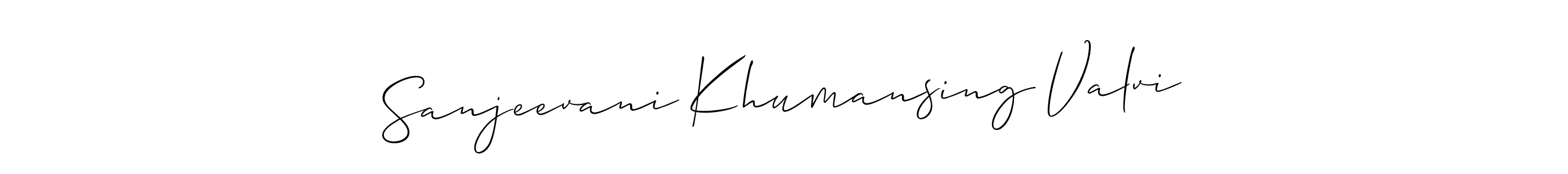 Make a beautiful signature design for name Sanjeevani Khumansing Valvi. With this signature (Allison_Script) style, you can create a handwritten signature for free. Sanjeevani Khumansing Valvi signature style 2 images and pictures png