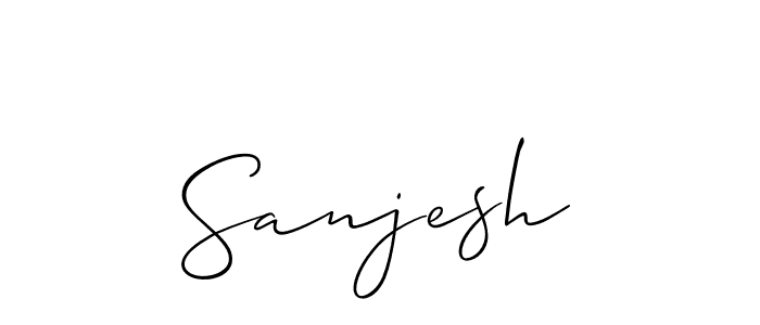 How to make Sanjesh signature? Allison_Script is a professional autograph style. Create handwritten signature for Sanjesh name. Sanjesh signature style 2 images and pictures png