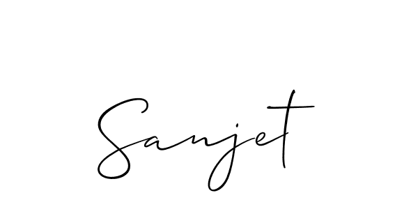 Use a signature maker to create a handwritten signature online. With this signature software, you can design (Allison_Script) your own signature for name Sanjet. Sanjet signature style 2 images and pictures png