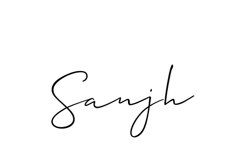 Make a beautiful signature design for name Sanjh. With this signature (Allison_Script) style, you can create a handwritten signature for free. Sanjh signature style 2 images and pictures png