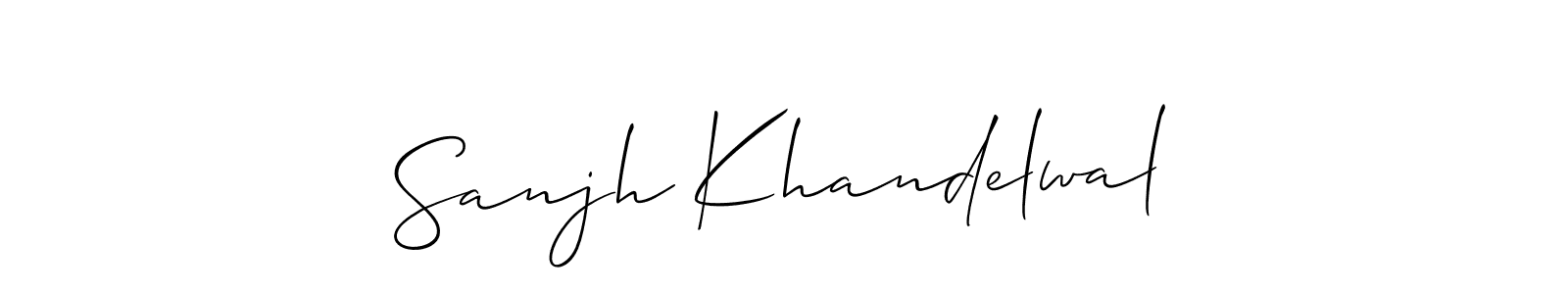 How to make Sanjh Khandelwal signature? Allison_Script is a professional autograph style. Create handwritten signature for Sanjh Khandelwal name. Sanjh Khandelwal signature style 2 images and pictures png