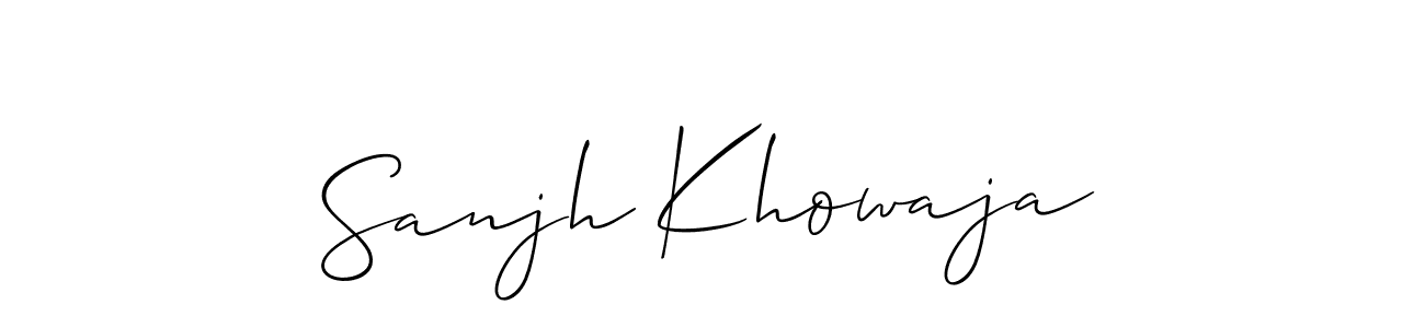 Design your own signature with our free online signature maker. With this signature software, you can create a handwritten (Allison_Script) signature for name Sanjh Khowaja. Sanjh Khowaja signature style 2 images and pictures png