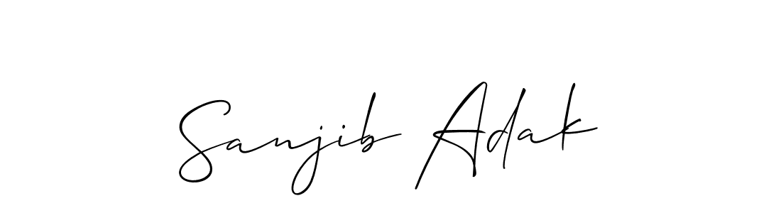 Create a beautiful signature design for name Sanjib Adak. With this signature (Allison_Script) fonts, you can make a handwritten signature for free. Sanjib Adak signature style 2 images and pictures png