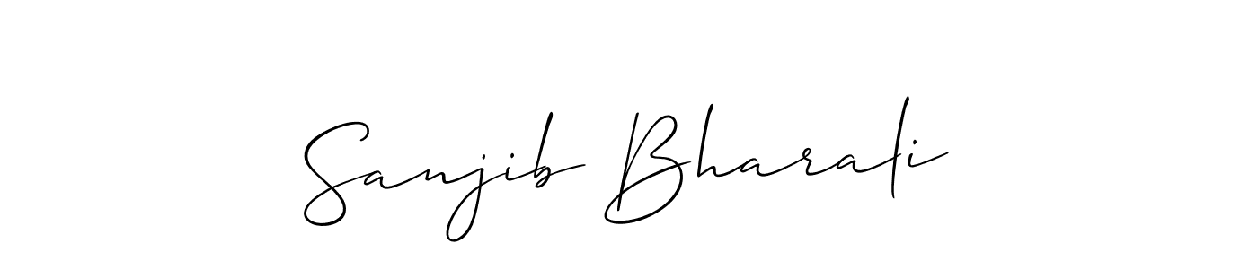 How to make Sanjib Bharali name signature. Use Allison_Script style for creating short signs online. This is the latest handwritten sign. Sanjib Bharali signature style 2 images and pictures png