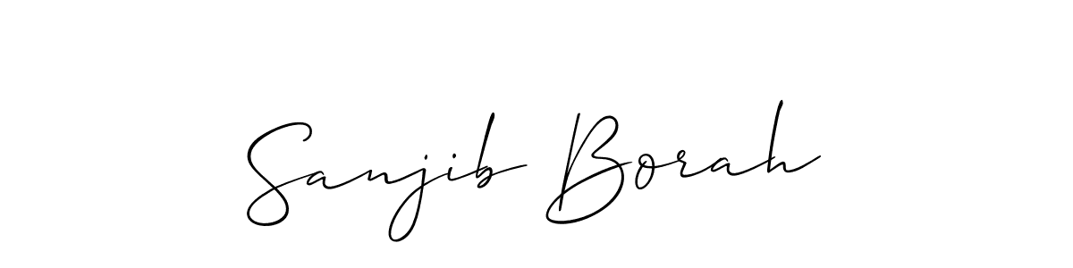 It looks lik you need a new signature style for name Sanjib Borah. Design unique handwritten (Allison_Script) signature with our free signature maker in just a few clicks. Sanjib Borah signature style 2 images and pictures png