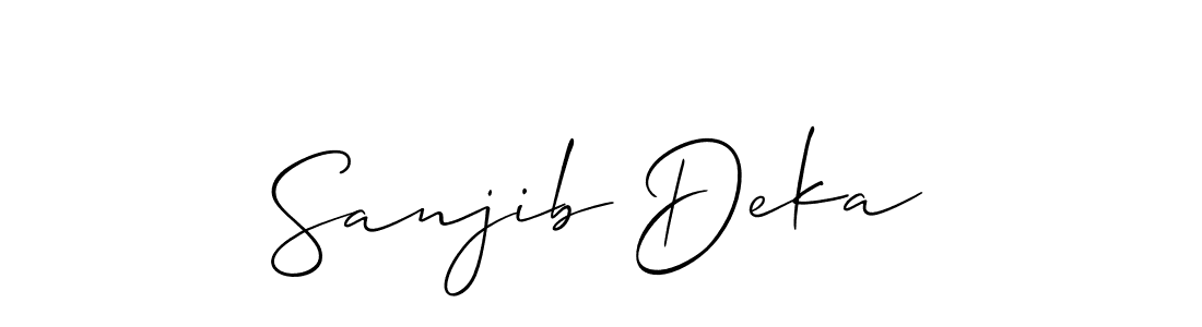 Sanjib Deka stylish signature style. Best Handwritten Sign (Allison_Script) for my name. Handwritten Signature Collection Ideas for my name Sanjib Deka. Sanjib Deka signature style 2 images and pictures png