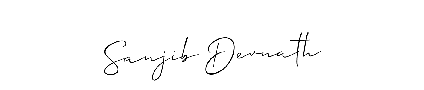 Make a short Sanjib Devnath signature style. Manage your documents anywhere anytime using Allison_Script. Create and add eSignatures, submit forms, share and send files easily. Sanjib Devnath signature style 2 images and pictures png