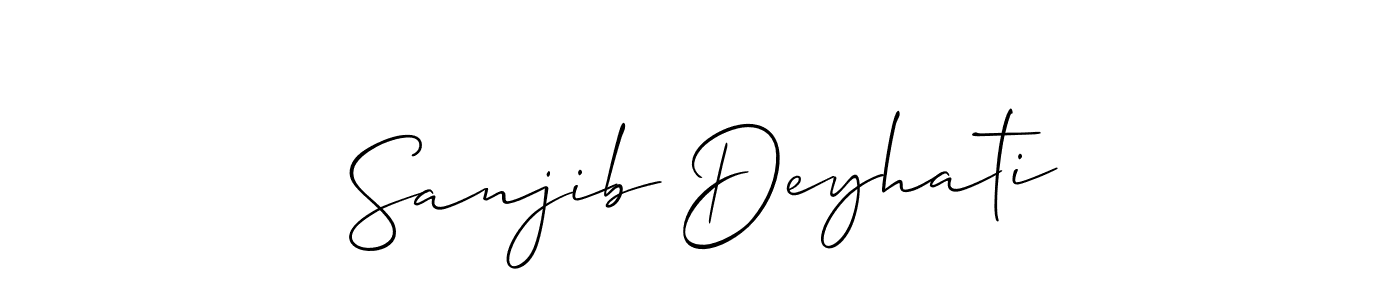 The best way (Allison_Script) to make a short signature is to pick only two or three words in your name. The name Sanjib Deyhati include a total of six letters. For converting this name. Sanjib Deyhati signature style 2 images and pictures png