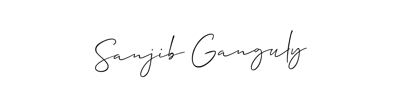 Allison_Script is a professional signature style that is perfect for those who want to add a touch of class to their signature. It is also a great choice for those who want to make their signature more unique. Get Sanjib Ganguly name to fancy signature for free. Sanjib Ganguly signature style 2 images and pictures png