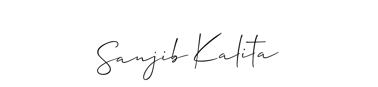 Also You can easily find your signature by using the search form. We will create Sanjib Kalita name handwritten signature images for you free of cost using Allison_Script sign style. Sanjib Kalita signature style 2 images and pictures png