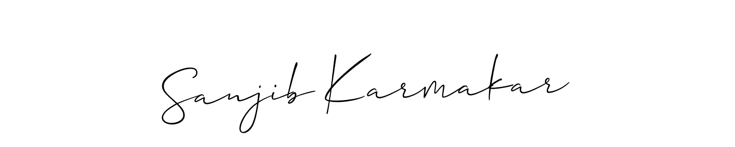 Create a beautiful signature design for name Sanjib Karmakar. With this signature (Allison_Script) fonts, you can make a handwritten signature for free. Sanjib Karmakar signature style 2 images and pictures png