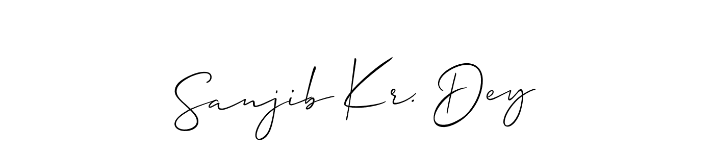 Create a beautiful signature design for name Sanjib Kr. Dey. With this signature (Allison_Script) fonts, you can make a handwritten signature for free. Sanjib Kr. Dey signature style 2 images and pictures png