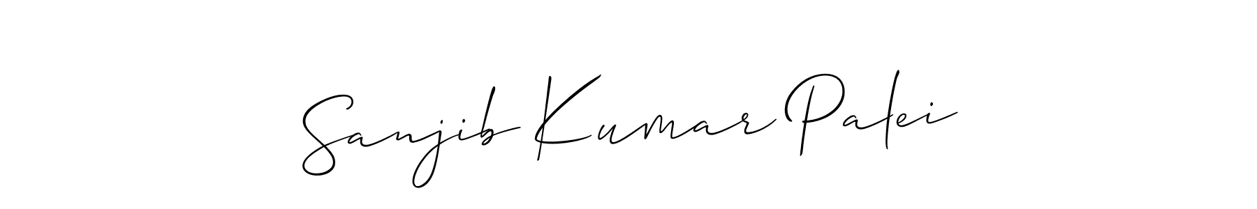 How to Draw Sanjib Kumar Palei signature style? Allison_Script is a latest design signature styles for name Sanjib Kumar Palei. Sanjib Kumar Palei signature style 2 images and pictures png