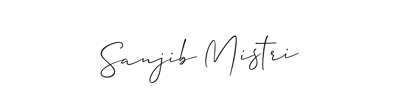 The best way (Allison_Script) to make a short signature is to pick only two or three words in your name. The name Sanjib Mistri include a total of six letters. For converting this name. Sanjib Mistri signature style 2 images and pictures png