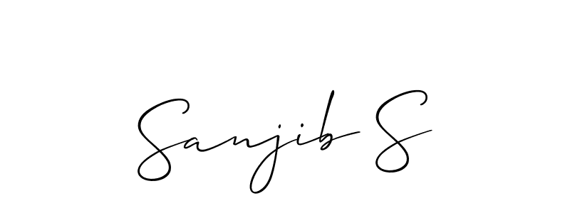 if you are searching for the best signature style for your name Sanjib S. so please give up your signature search. here we have designed multiple signature styles  using Allison_Script. Sanjib S signature style 2 images and pictures png