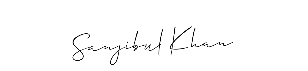 if you are searching for the best signature style for your name Sanjibul Khan. so please give up your signature search. here we have designed multiple signature styles  using Allison_Script. Sanjibul Khan signature style 2 images and pictures png