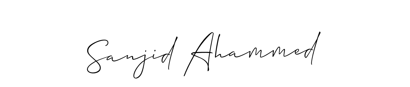 The best way (Allison_Script) to make a short signature is to pick only two or three words in your name. The name Sanjid Ahammed include a total of six letters. For converting this name. Sanjid Ahammed signature style 2 images and pictures png