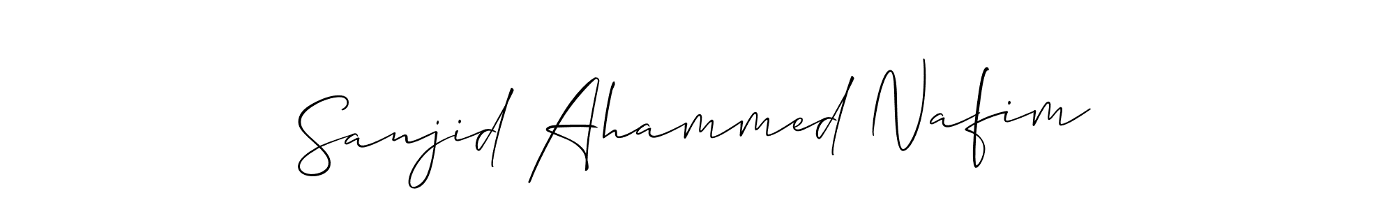 How to make Sanjid Ahammed Nafim signature? Allison_Script is a professional autograph style. Create handwritten signature for Sanjid Ahammed Nafim name. Sanjid Ahammed Nafim signature style 2 images and pictures png