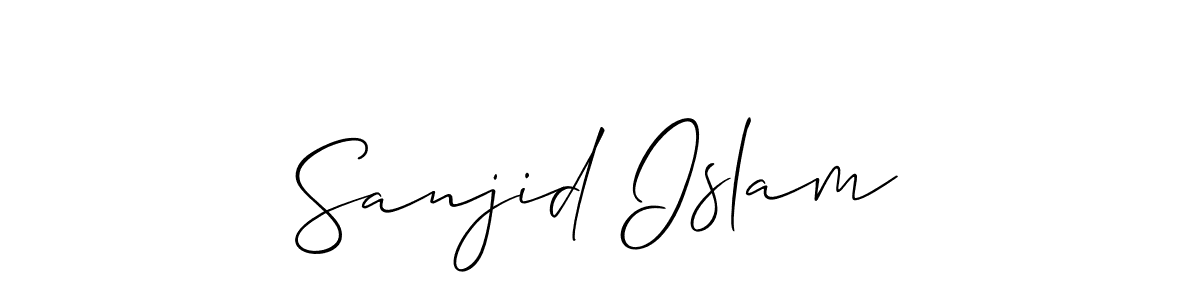 Allison_Script is a professional signature style that is perfect for those who want to add a touch of class to their signature. It is also a great choice for those who want to make their signature more unique. Get Sanjid Islam name to fancy signature for free. Sanjid Islam signature style 2 images and pictures png