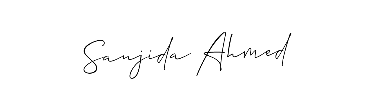 The best way (Allison_Script) to make a short signature is to pick only two or three words in your name. The name Sanjida Ahmed include a total of six letters. For converting this name. Sanjida Ahmed signature style 2 images and pictures png