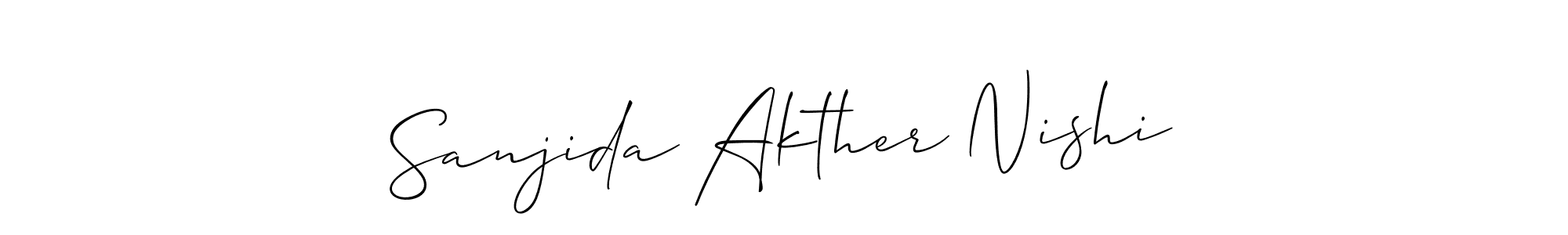 Check out images of Autograph of Sanjida Akther Nishi name. Actor Sanjida Akther Nishi Signature Style. Allison_Script is a professional sign style online. Sanjida Akther Nishi signature style 2 images and pictures png