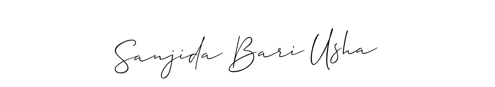 How to make Sanjida Bari Usha signature? Allison_Script is a professional autograph style. Create handwritten signature for Sanjida Bari Usha name. Sanjida Bari Usha signature style 2 images and pictures png