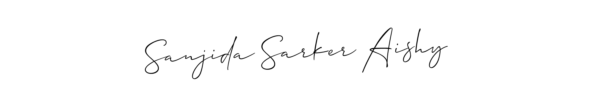 How to Draw Sanjida Sarker Aishy signature style? Allison_Script is a latest design signature styles for name Sanjida Sarker Aishy. Sanjida Sarker Aishy signature style 2 images and pictures png