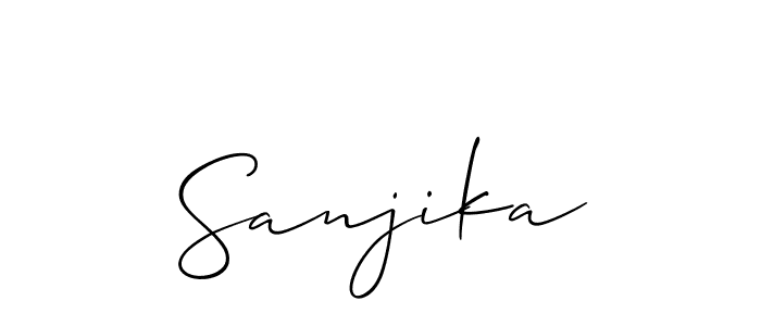Make a short Sanjika signature style. Manage your documents anywhere anytime using Allison_Script. Create and add eSignatures, submit forms, share and send files easily. Sanjika signature style 2 images and pictures png