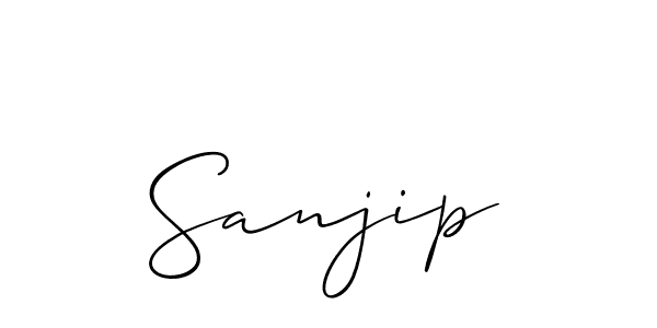 How to make Sanjip name signature. Use Allison_Script style for creating short signs online. This is the latest handwritten sign. Sanjip signature style 2 images and pictures png