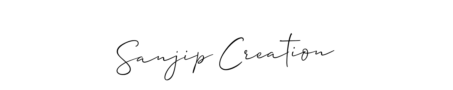 Allison_Script is a professional signature style that is perfect for those who want to add a touch of class to their signature. It is also a great choice for those who want to make their signature more unique. Get Sanjip Creation name to fancy signature for free. Sanjip Creation signature style 2 images and pictures png